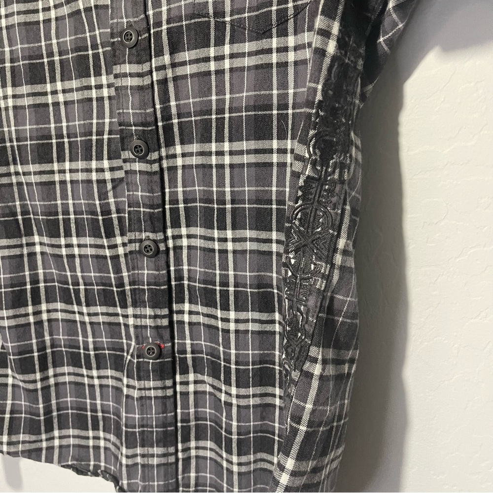 Guess Forrester Embroidered Plaid Flannel Shirt - Like New Condition - Picture 7 of 10